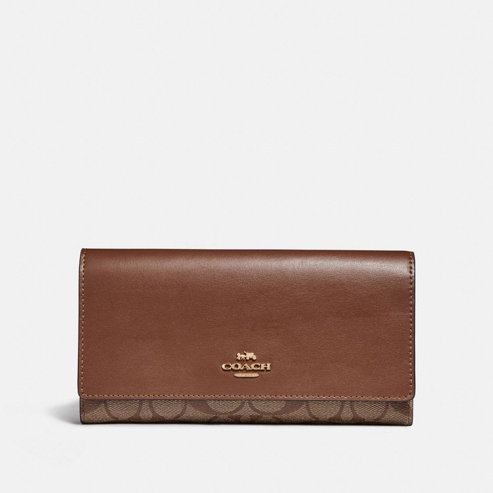COACH® Outlet Trifold Wallet In Signature Canvas