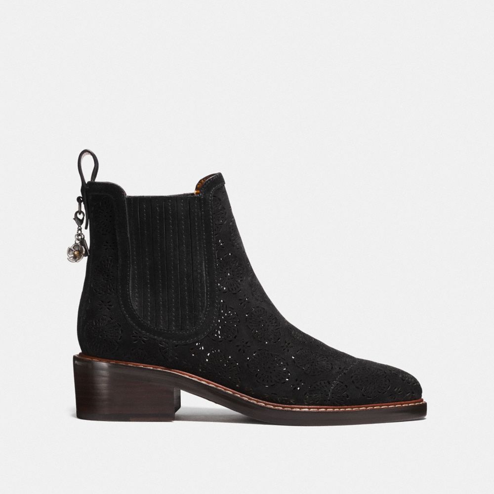 bowery chelsea boot with cut out tea rose