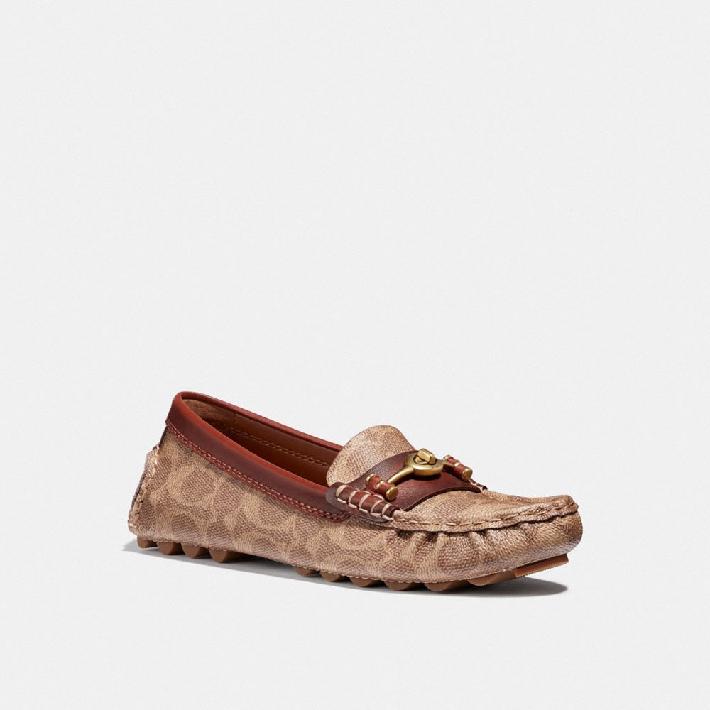 coach women's crosby driver turnlock flats