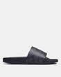 COACH®,UDELE SPORT SLIDE IN SIGNATURE CANVAS,Signature Coated Canvas/Rubber,Charcoal/Black,Angle View