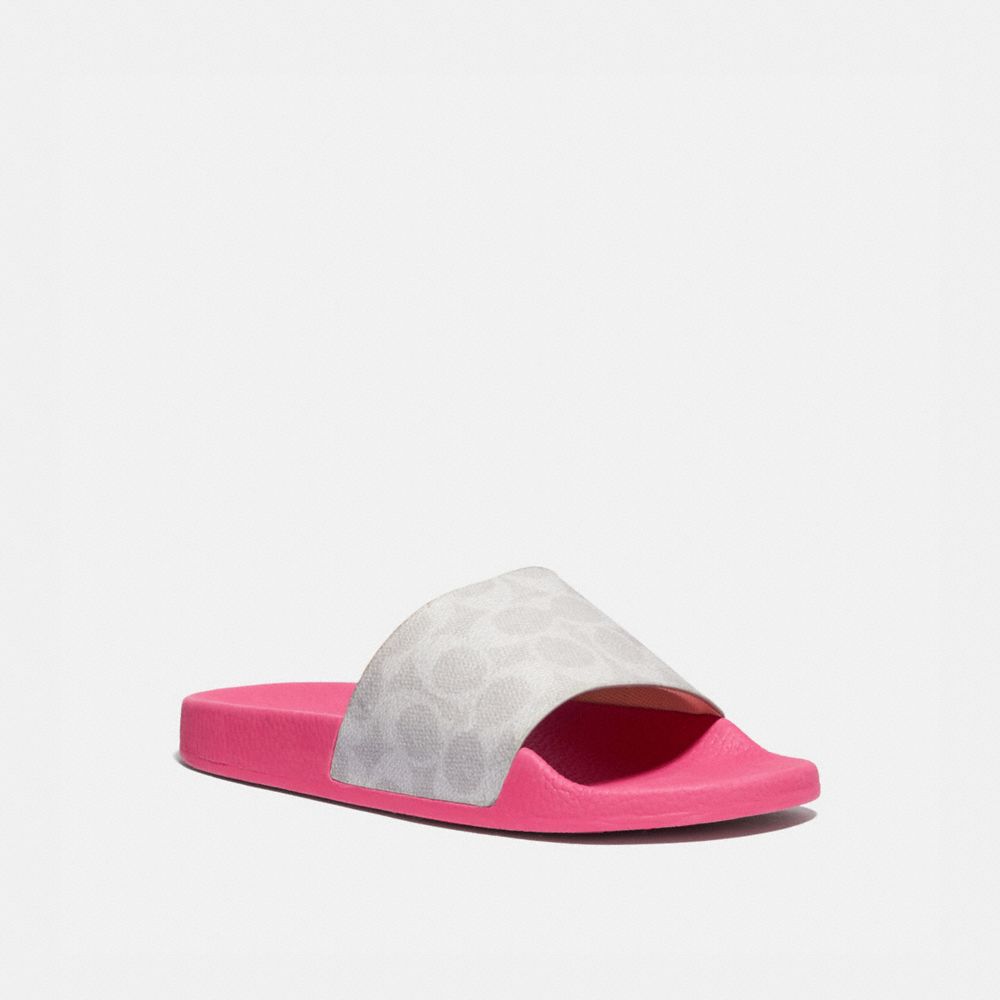 coach udele signature rubber slides