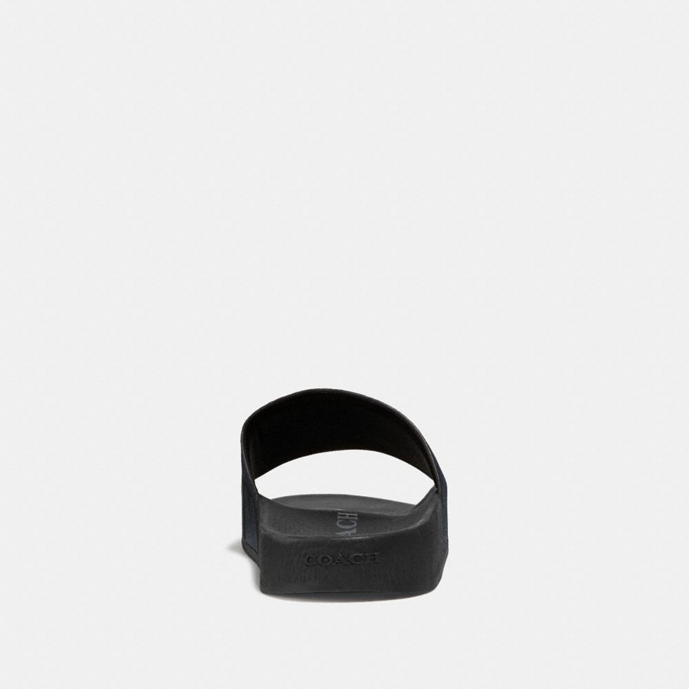 Coach Siganture Monogram Printed Slide Sandals In Charcoal Signature