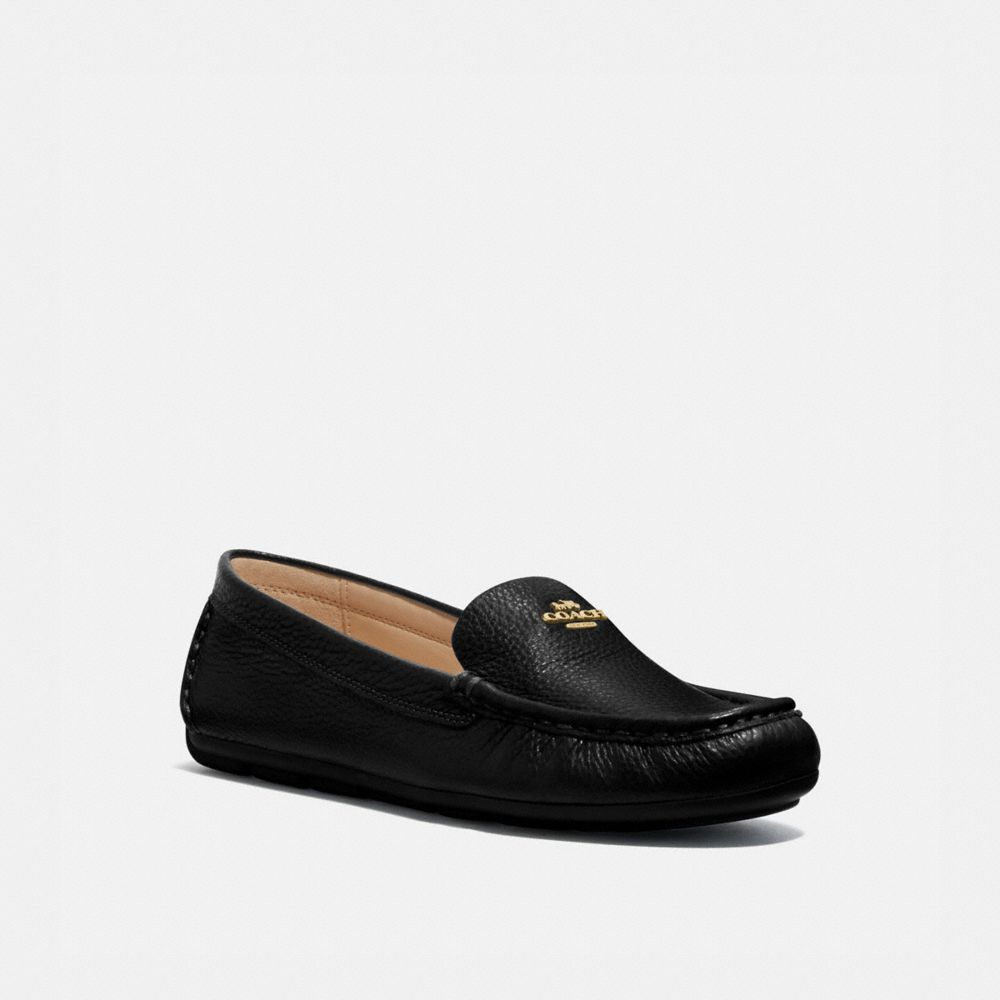 Coach Marley Leather Driver Loafers In Black