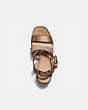 COACH®,MANDY SANDAL,metallicleather,Dusty Gold/Beechwood,Inside View,Top View