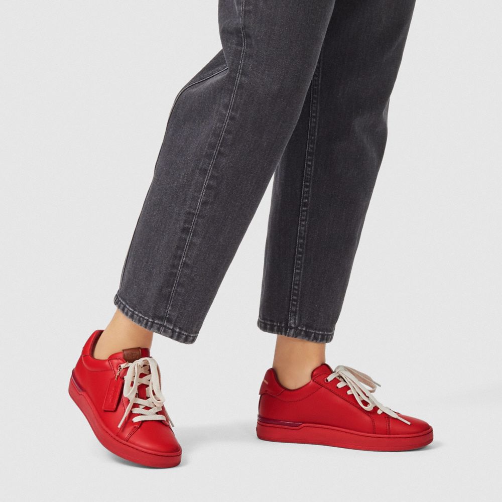 coach red sneakers