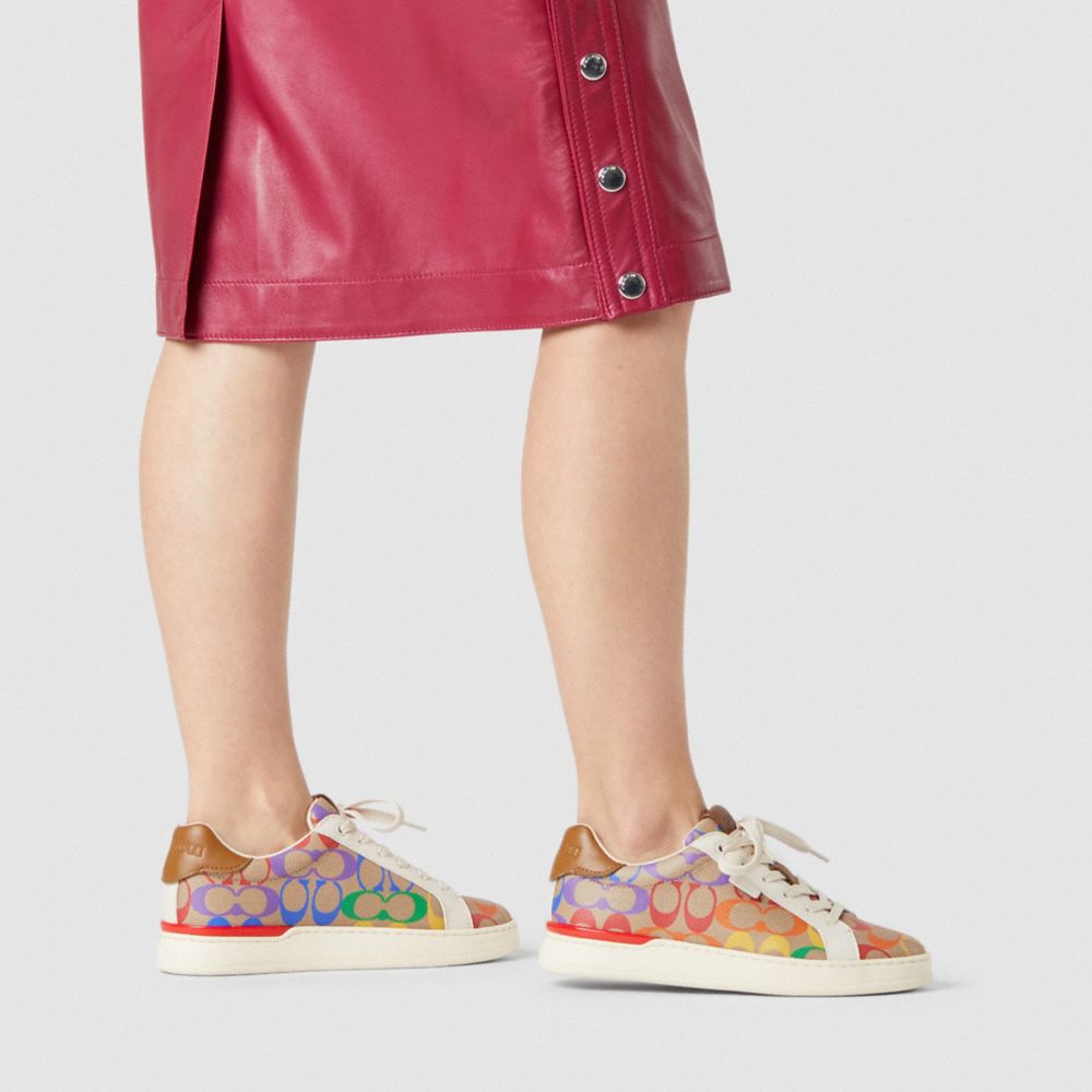 COACH® | Lowline Low Top Sneaker In Rainbow Signature Canvas