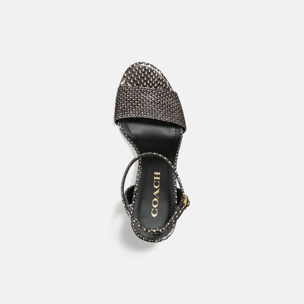 coach snakeskin sandals