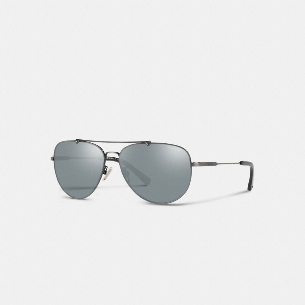 COACH®,Wire Frame Pilot Sunglasses,,Front View