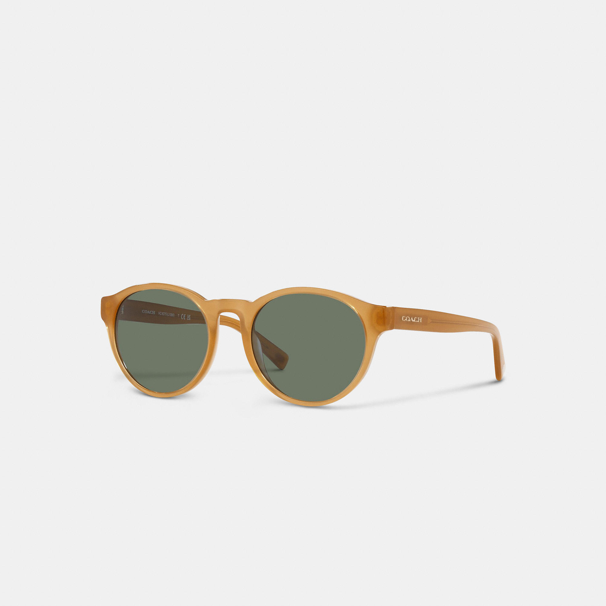 Shop Coach Outlet Wythe Round Sunglasses In Beige