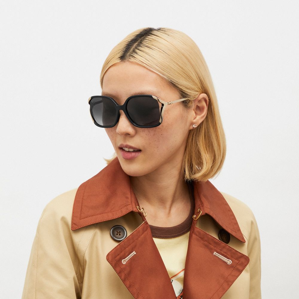 COACH®: Oversized Horse And Carriage Sunglasses