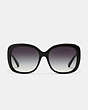 COACH®,HORSE AND CARRIAGE SQUARE SUNGLASSES,Plastic,Black,Inside View,Top View
