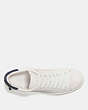 COACH®,C101 LOW TOP SNEAKER,Leather,White/Midnight Navy,Inside View,Top View