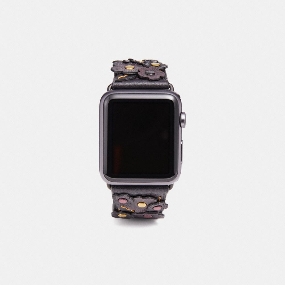 COACH® Apple Watch® Strap With Tea Rose Applique, 42 Mm