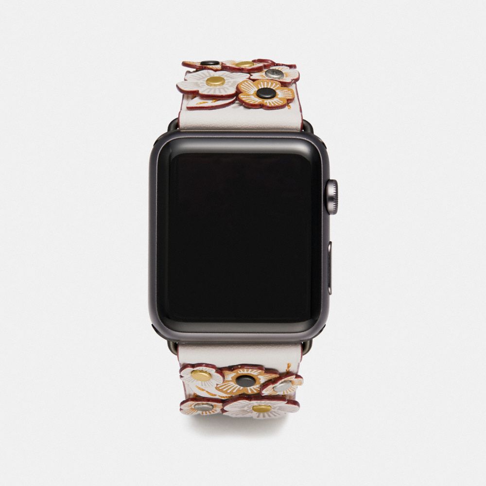 COACH® Apple Watch® Strap With Tea Rose Applique, 42 Mm